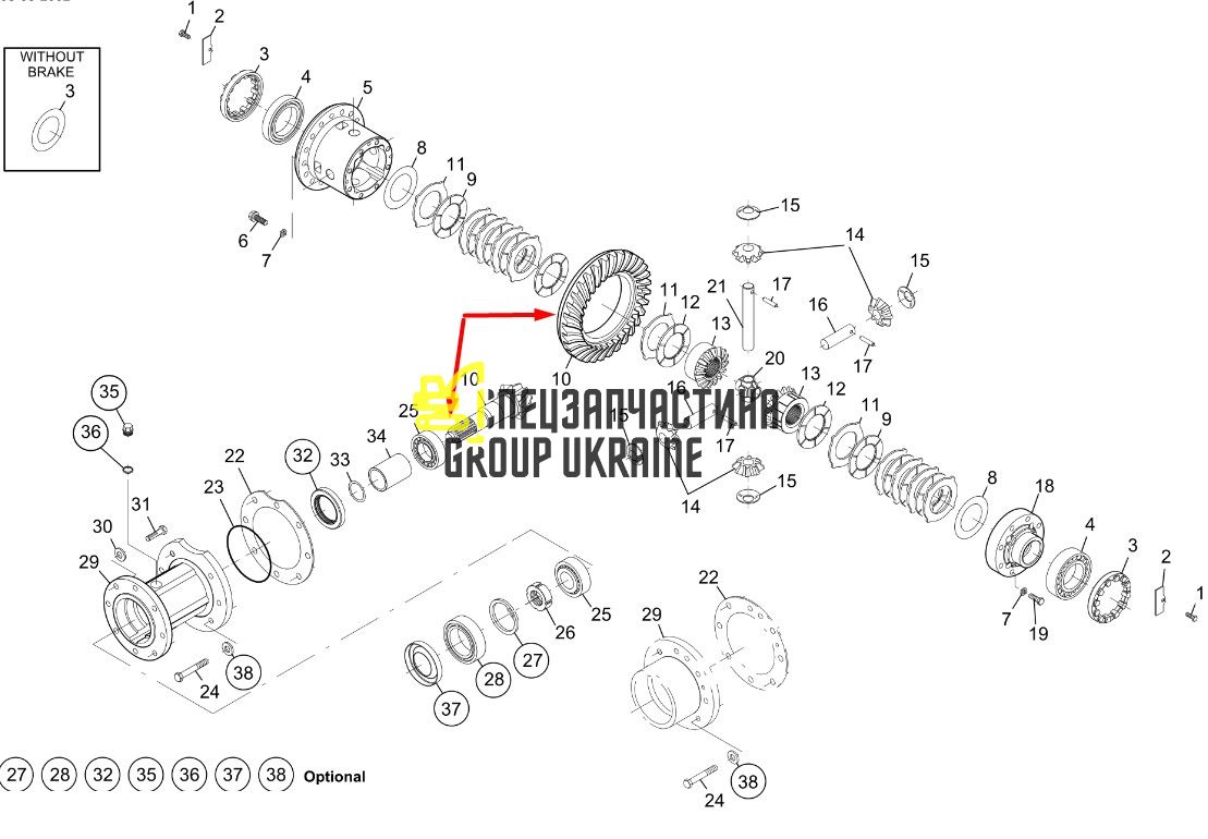 738.04.506.19 Главная (коническая) пара Dana Spicer