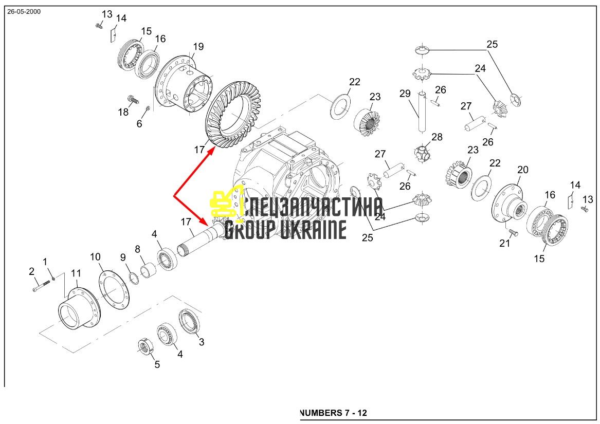 7024856 Главная (коническая) пара Liebherr
