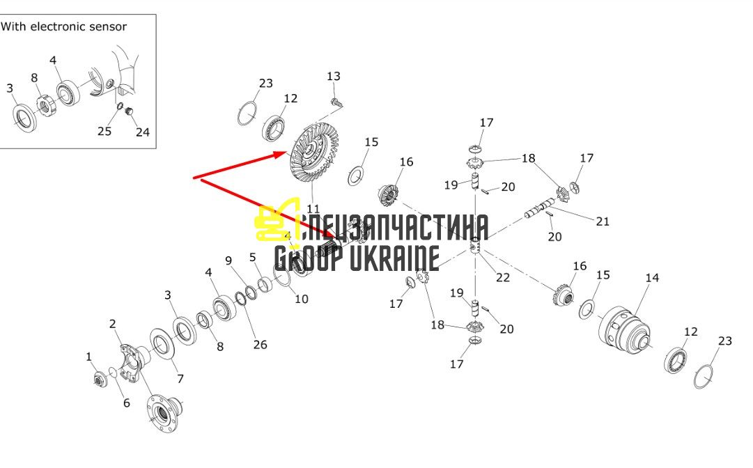 738186 Главная (коническая) пара Manitou