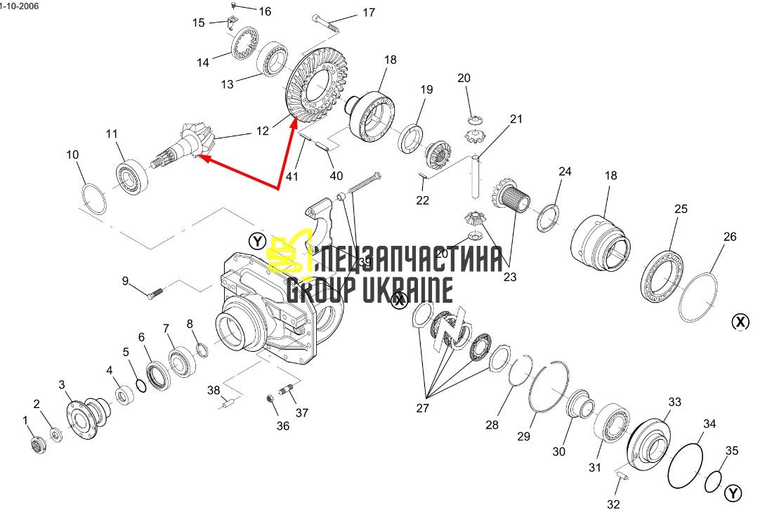 7350450201 Главная (коническая) пара Massey Ferguson