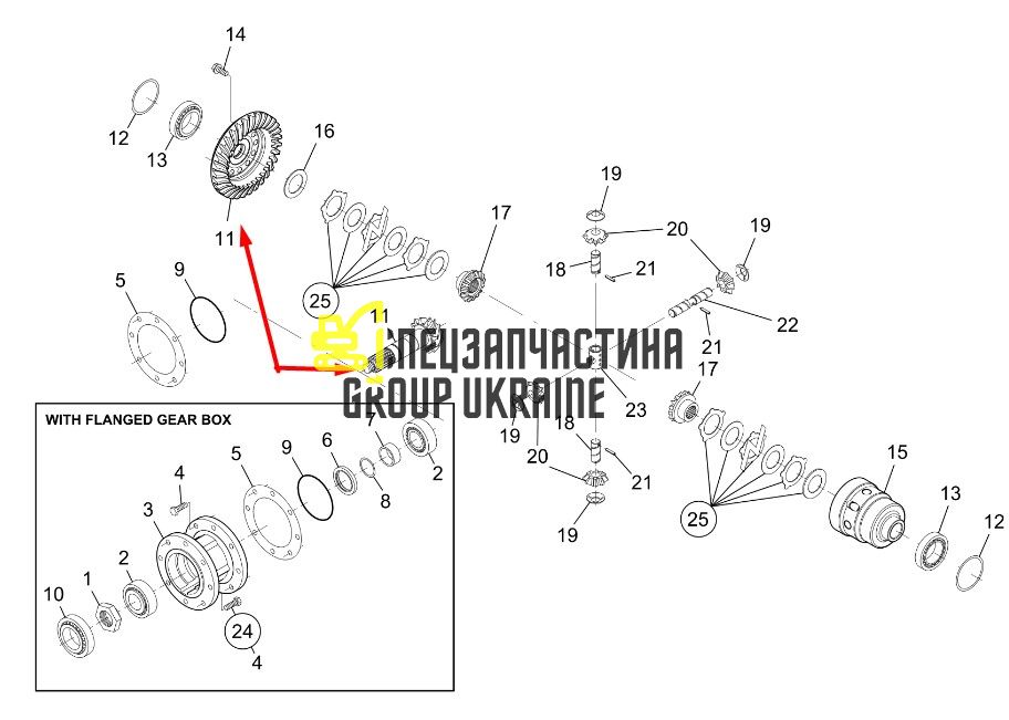 745596 Главная (коническая) пара Manitou