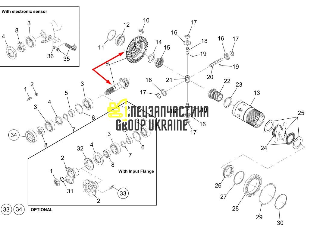 745629 Главная (коническая) пара Manitou