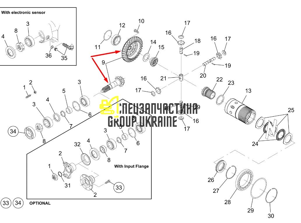 746390 Главная (коническая) пара Manitou