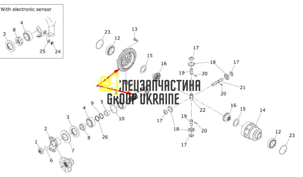 748939 Главная (коническая) пара Manitou