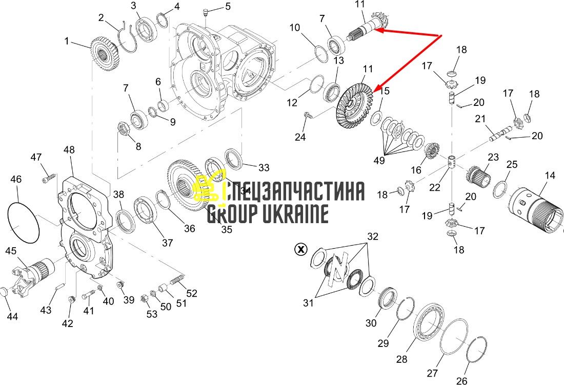 748948 Главная (коническая) пара Manitou