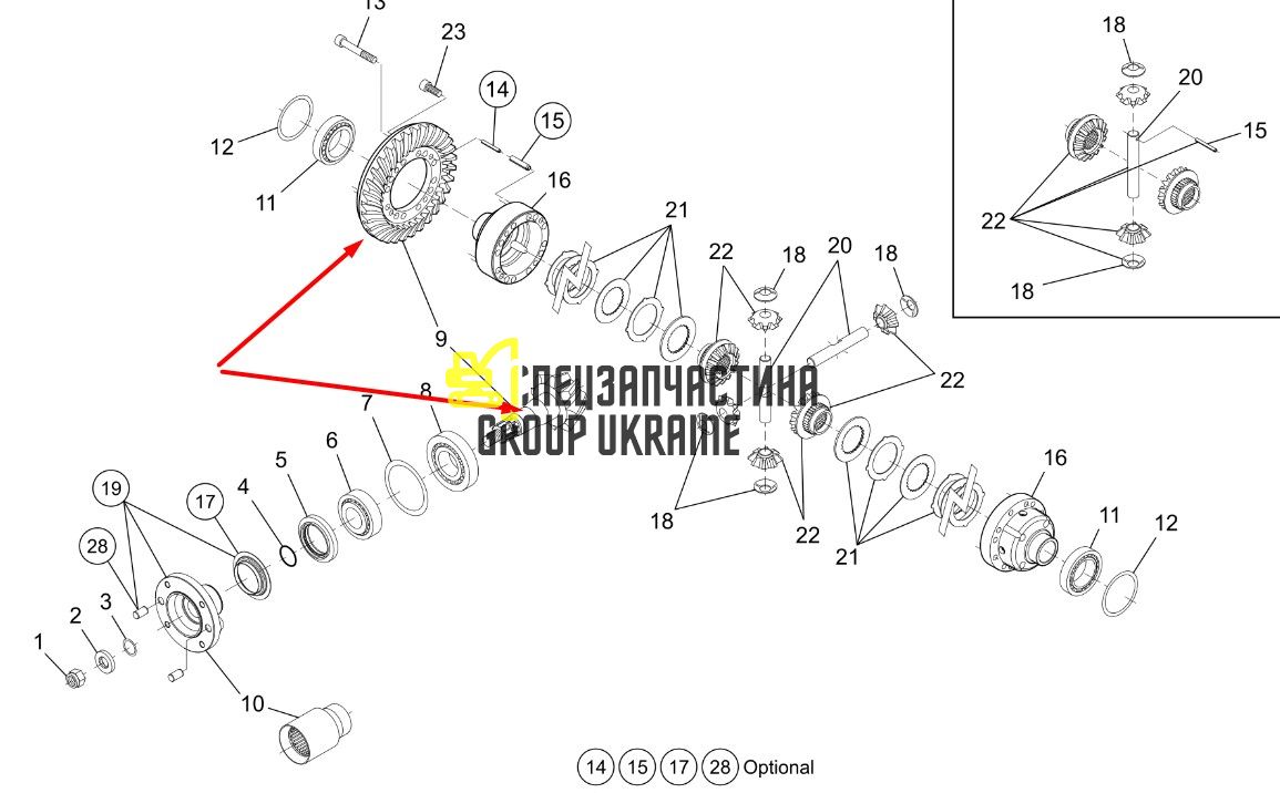 AL204790 Главная (коническая) пара John Deere