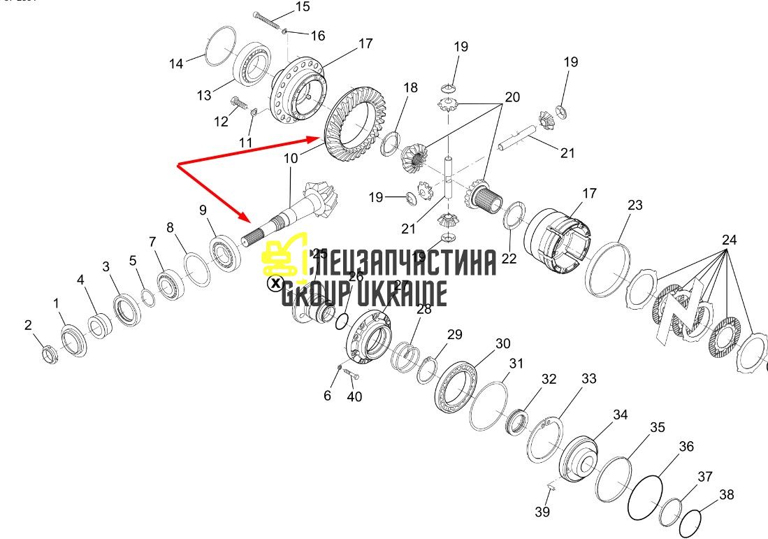 11305460 (755.04.501.01) Главная (коническая) пара Z=10/35 Claas