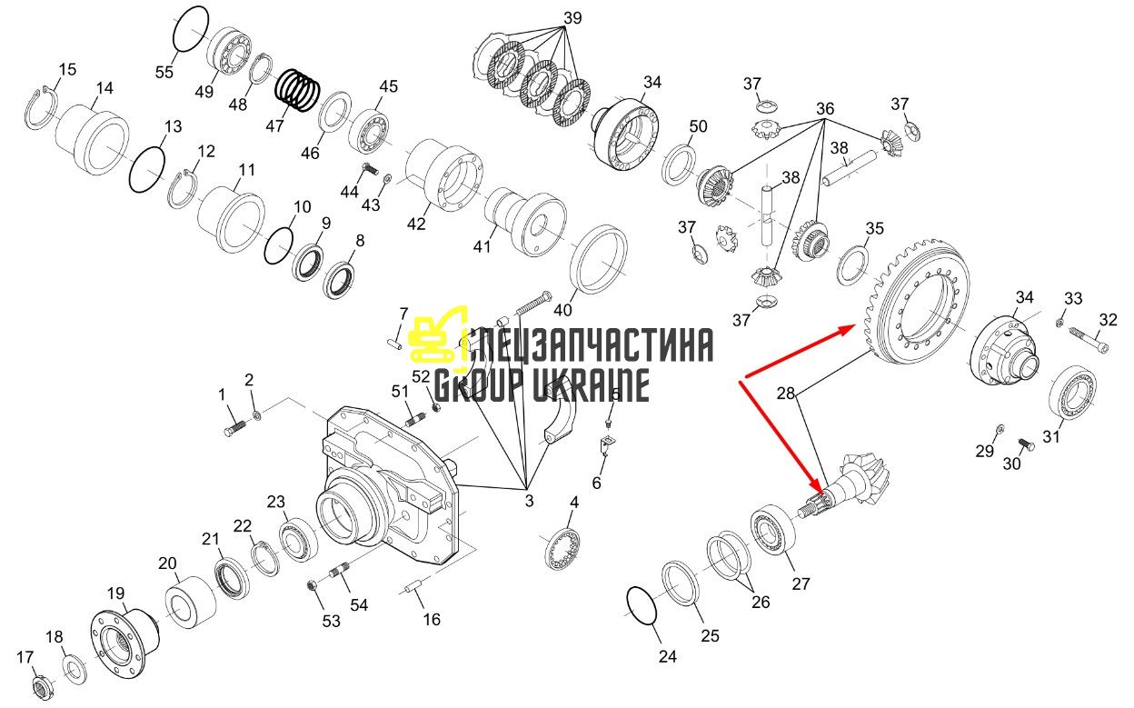 760.04.501.01 Главная пара (планетарка+хвостовик) Dana Spicer