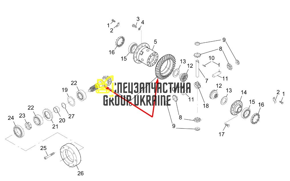 7616790 Главная (коническая) пара Liebherr