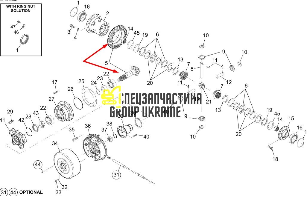 7621670 Главная пара (планетарка+хвостовик) Gehl