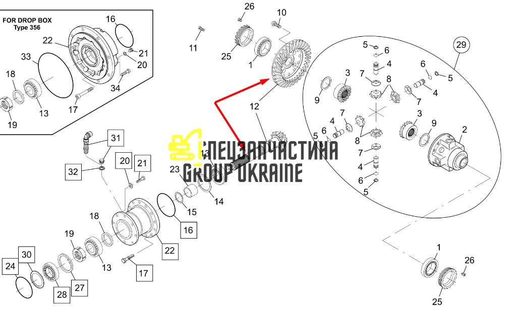 796661 Главная (коническая) пара Manitou