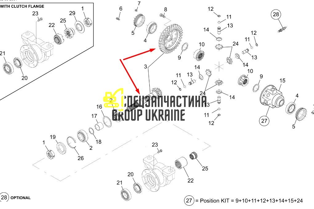 800-10641 Главная пара (планетарка+хвостовик) Terex