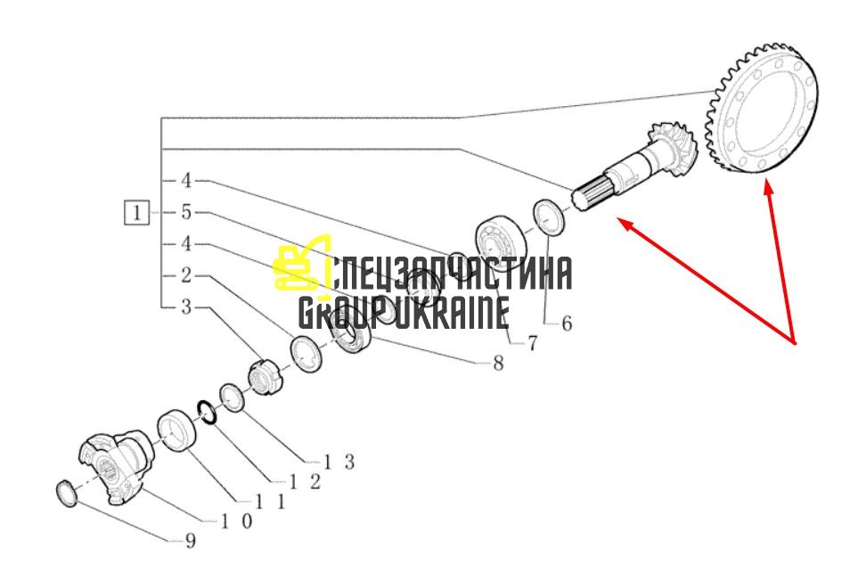 063338 Главная (коническая) пара Z=12/33 Carraro