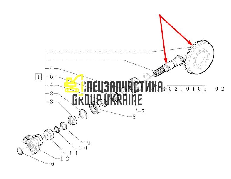 85812286 (066686) Главная пара New Holland, Carraro 12/33