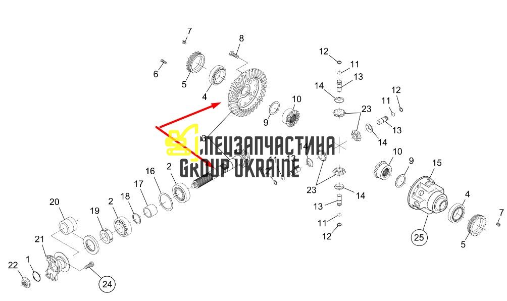 9504177 Главная пара (планетарка+хвостовик) DAF