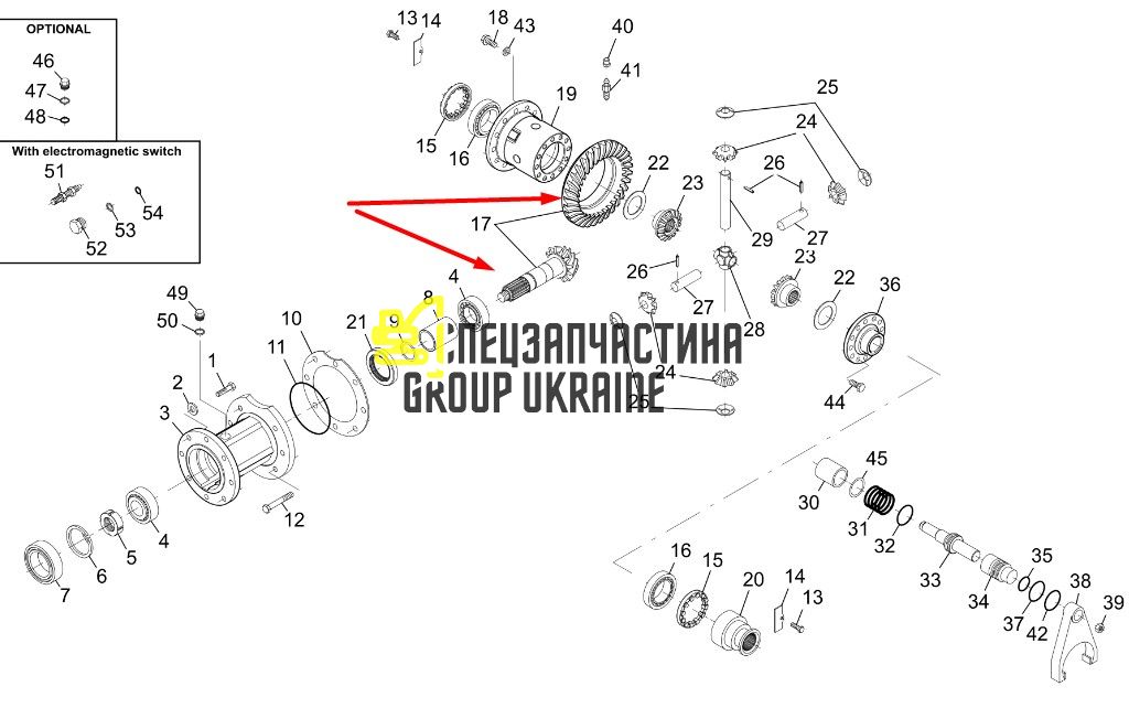 9504530 Главная пара (планетарка+хвостовик) DAF