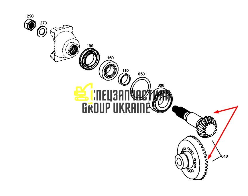 AZ62498 (4475205075) Главная (коническая) пара Z=14/33 John Deere