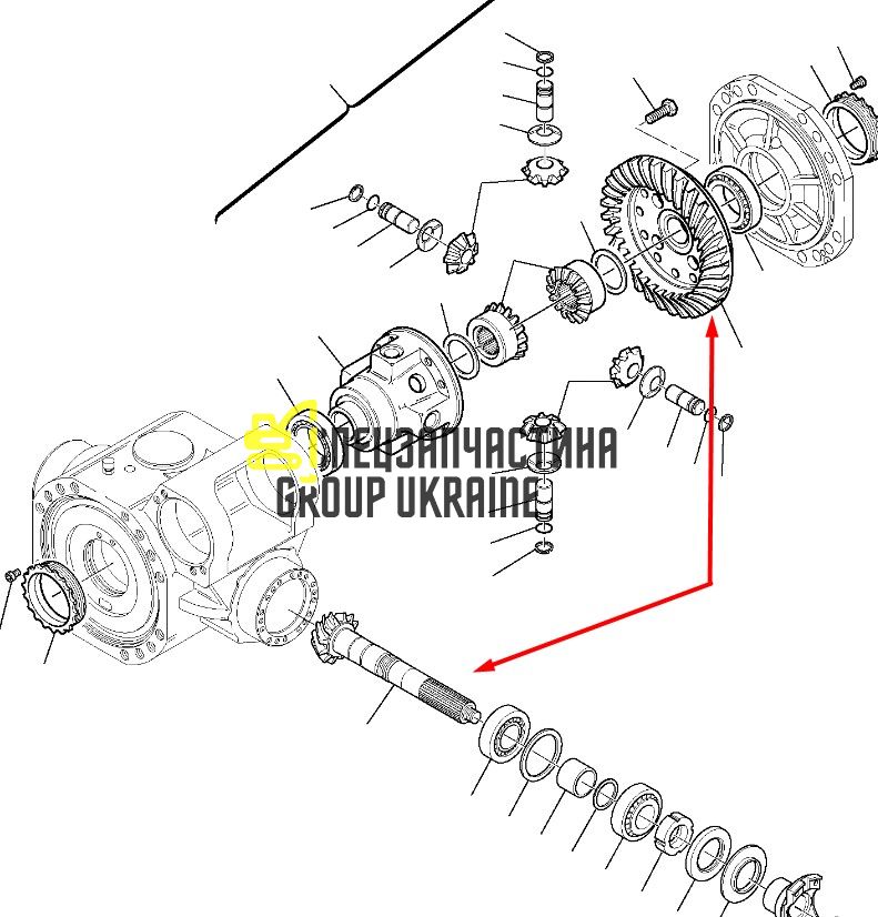 DG1120450045 Главная пара (планетарка+хвостовик) Komatsu