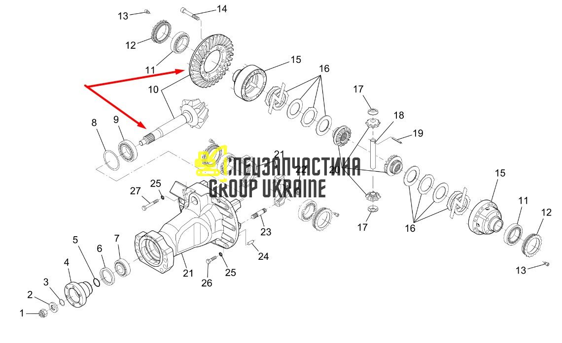 F222301020150 Главная пара (планетарка+хвостовик) Fendt