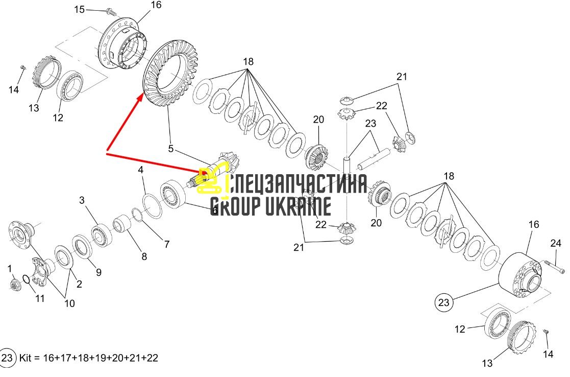 K9006656 Главная пара (планетарка+хвостовик) Bobcat
