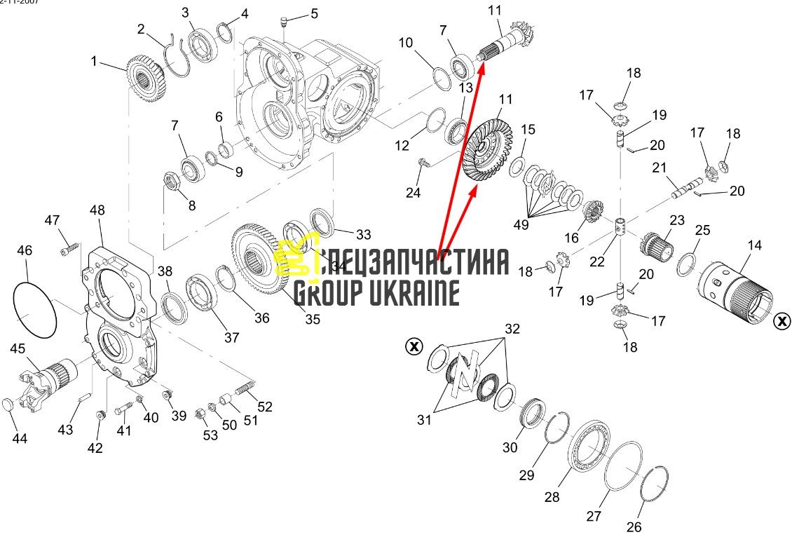 M6912138 Главная пара (планетарка+хвостовик) Bobcat