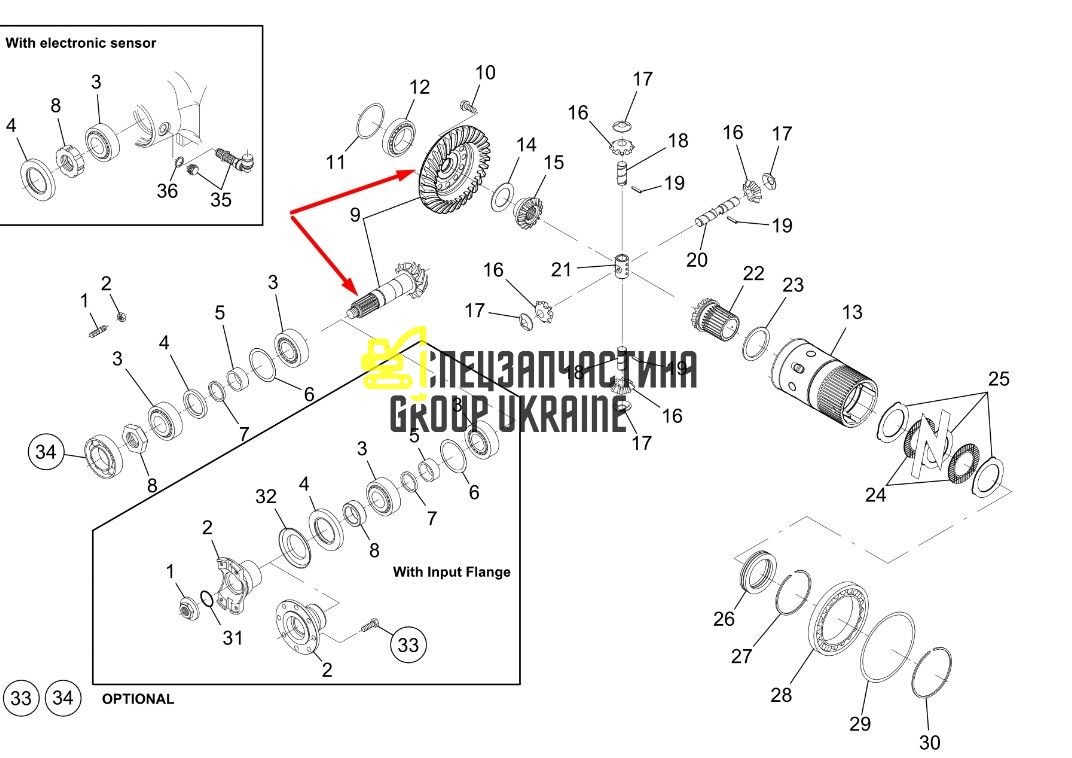 M6921032 Главная пара (планетарка+хвостовик) Bobcat