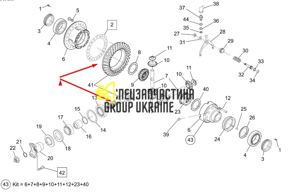 SA8220-13980 Главная пара (планетарка+хвостовик) Volvo