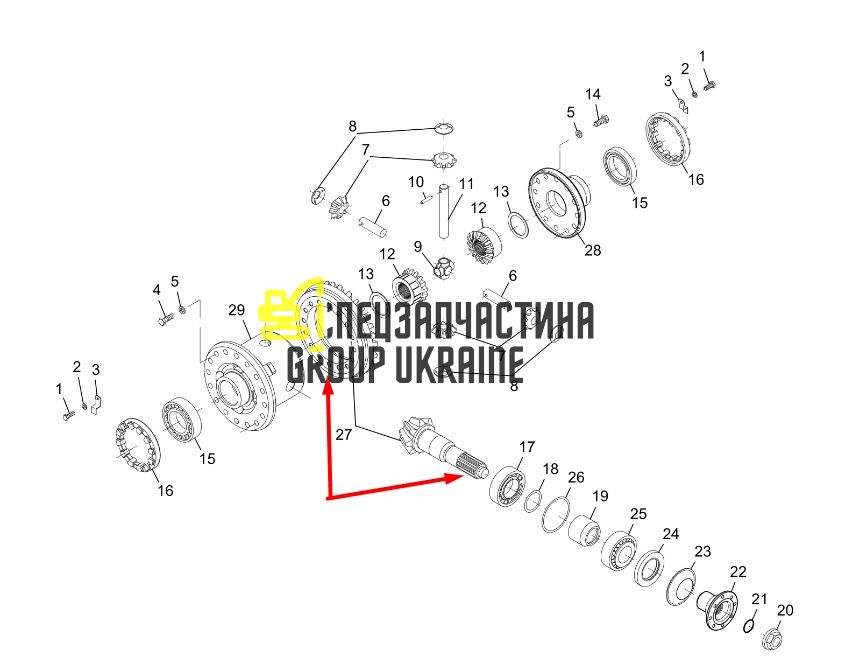 SA8220-13990 Главная пара (планетарка+хвостовик) Volvo
