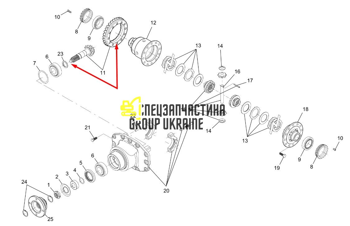 SJ10742 (725.04.500.05) Главная пара (планетарка+хвостовик) John Deere