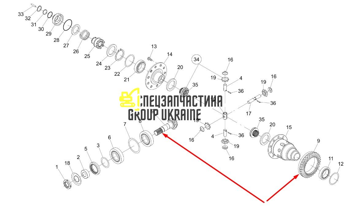 730.04.522.02 Главная пара (планетарка+хвостовик) Dana Spicer