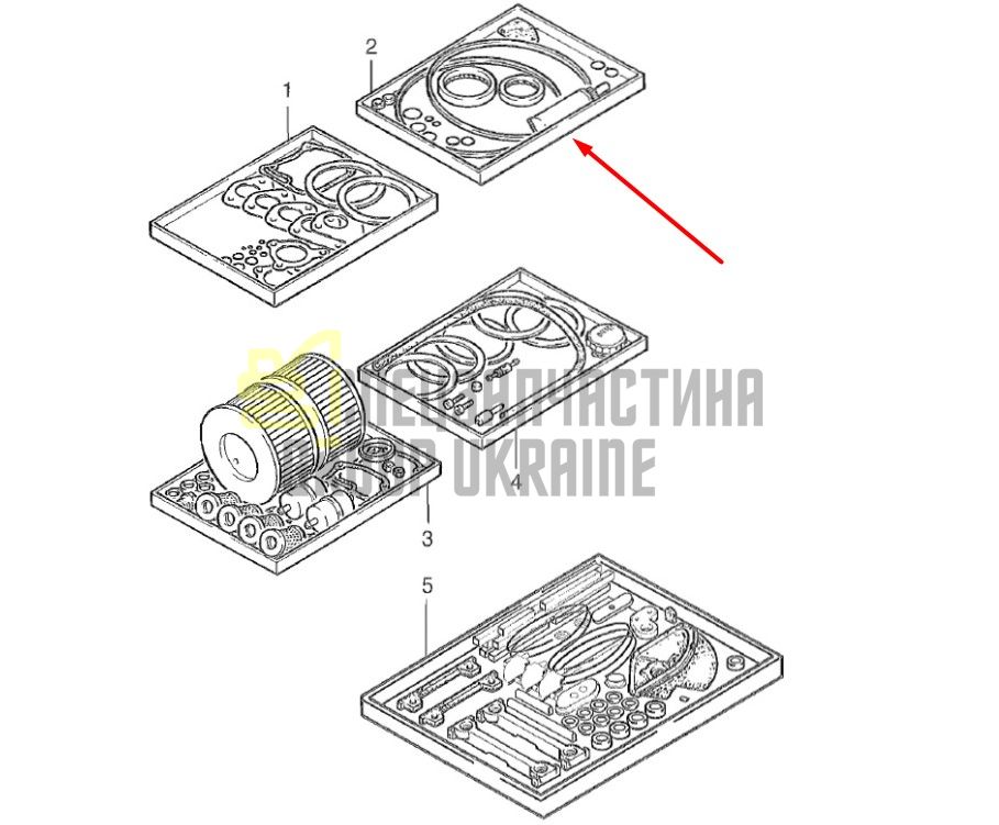 01249322 Набор прокладок нижний Hatz 1D81, 1D90