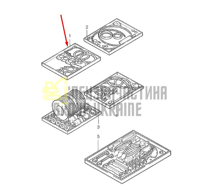 01517802 Комплект прокладок верхний Hatz 1D81, 1D90