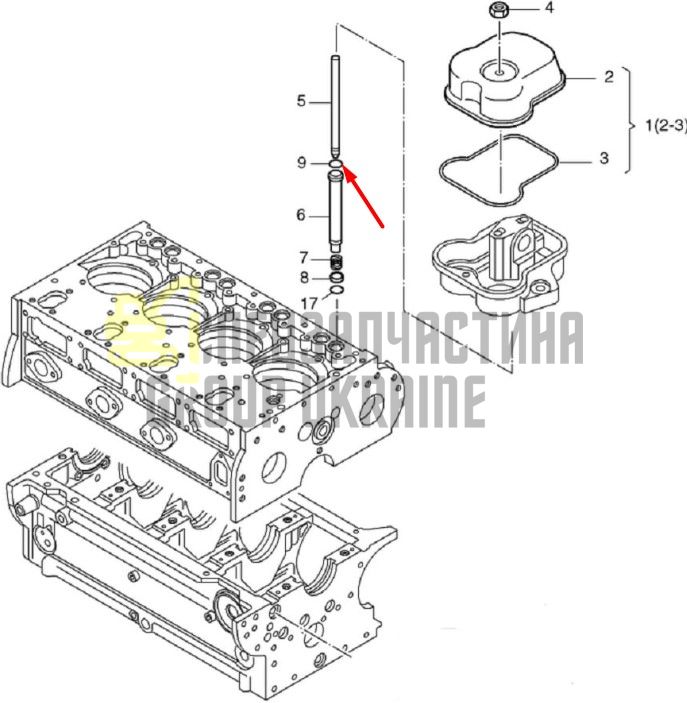 50288000 Уплотнительное кольцо верхнее Hatz 2L30, 2L40, 2L41, 3L40, 4L40