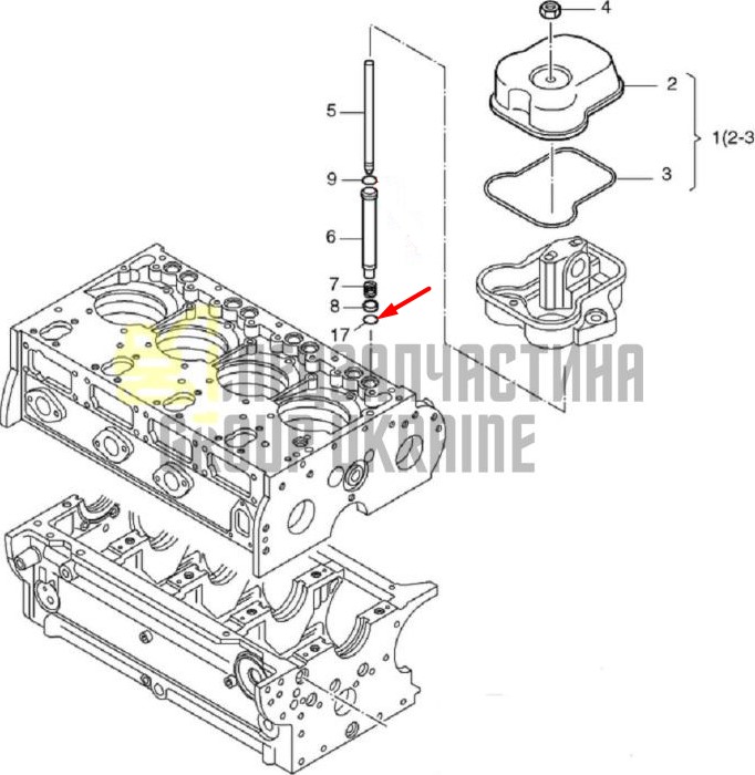 50288100 Уплотнительное кольцо нижнее Hatz 2L30, 2L40, 2L41, 3L40, 4L40