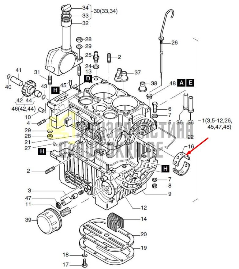 50302100 Вкладыш коренной Hatz 2G30, 2G40