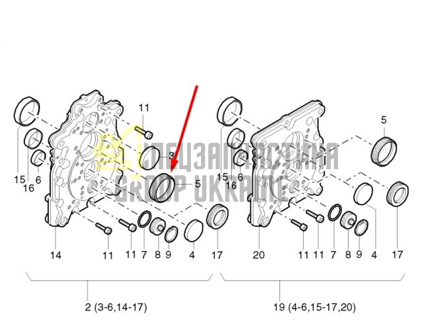 50325810 Сальник распредвала Hatz 1D31, 1D41, 1D50, 1D60, 1D81, 1D90