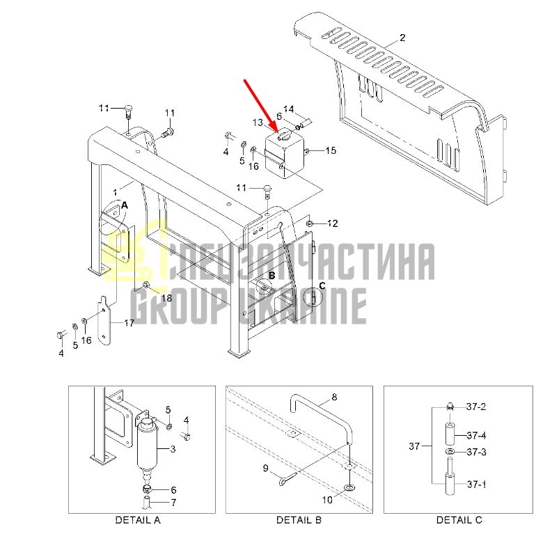11EN-42330 Бачок расширительный Hyundai R140, R160
