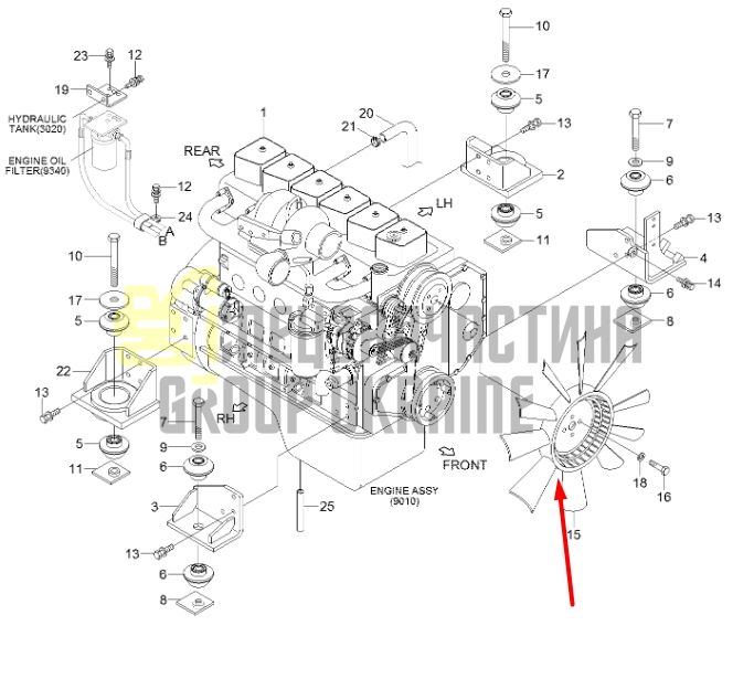 Купить Hyundai 11N6-00231 Крыльчатка вентилятора R210, R250