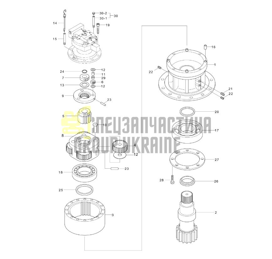 31E6-12030 Редуктор поворота Hyundai R140LC-7, R160LC