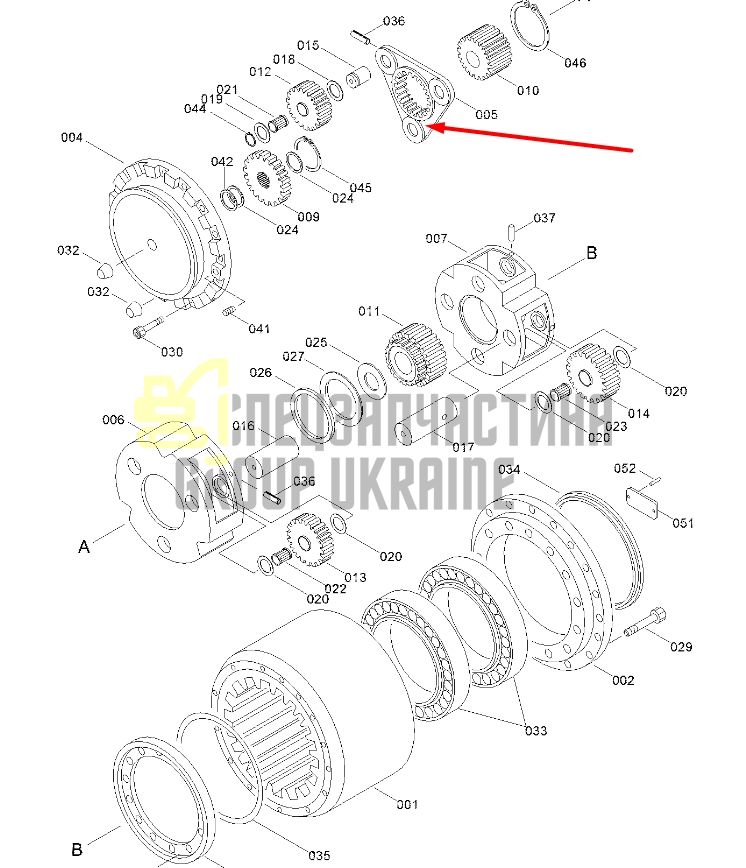 3550BX067-05 Планетарная передача редуктора HYUNDAI R290LC-3