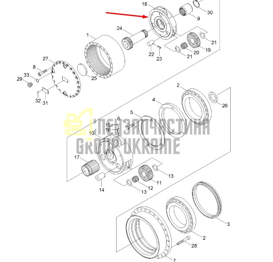 39Q8-42270 Планетарная передача Hyundai R250LC-9