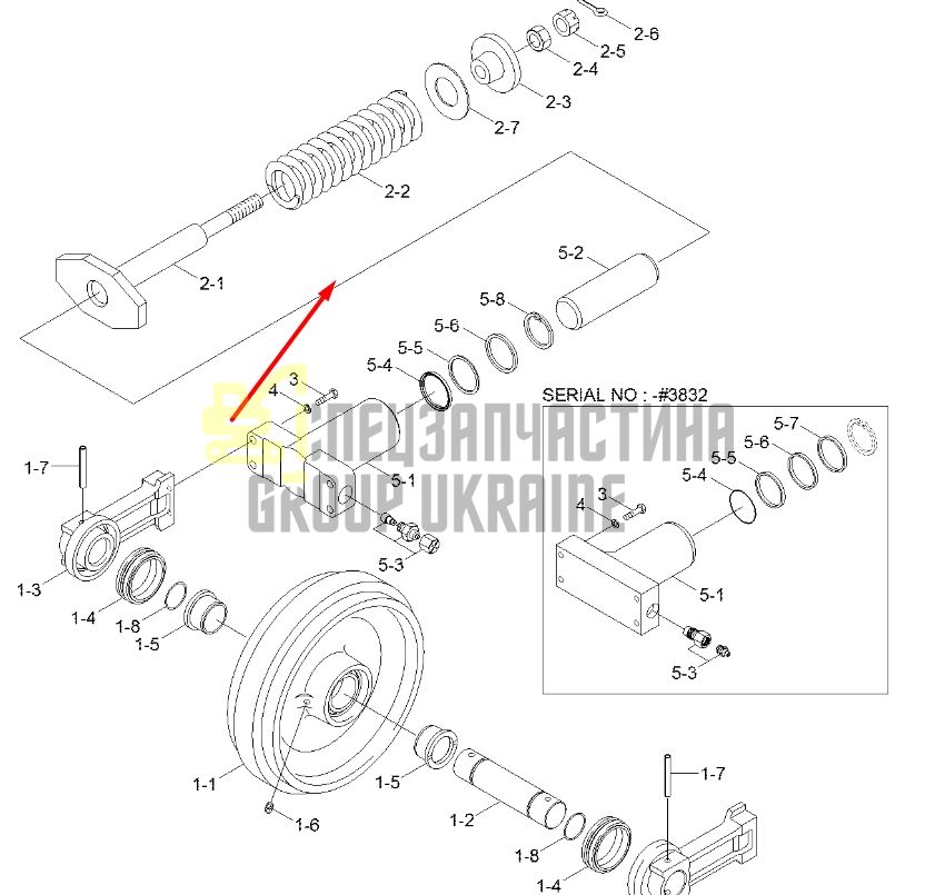 Hyundai 81M8.14011GG Натяжитель гусеницы для R55-9A