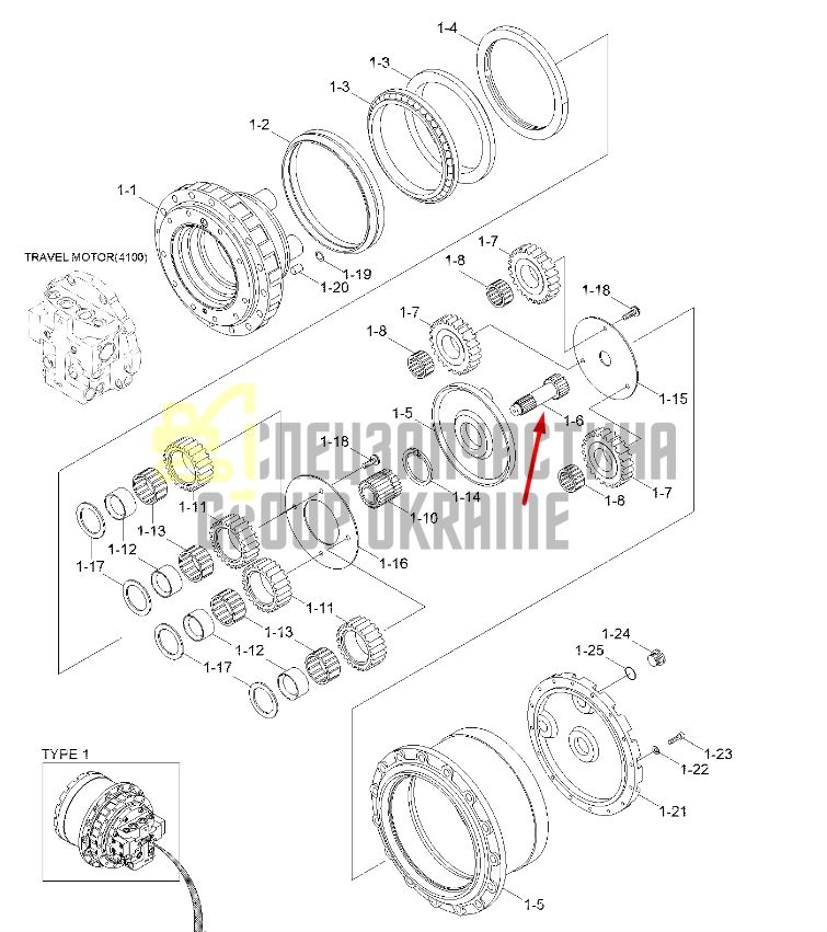 XJDG-00008 Солнечная шестерня Hyundai R110