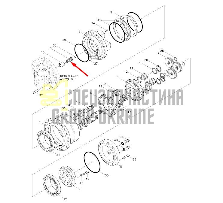 XKAH-00017 Вал шестерня (сателлит) Hyundai