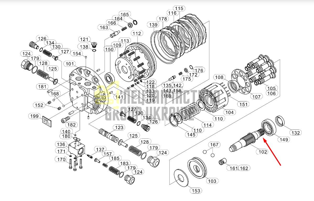XKAH-00410 Вал гидромотора Hyundai