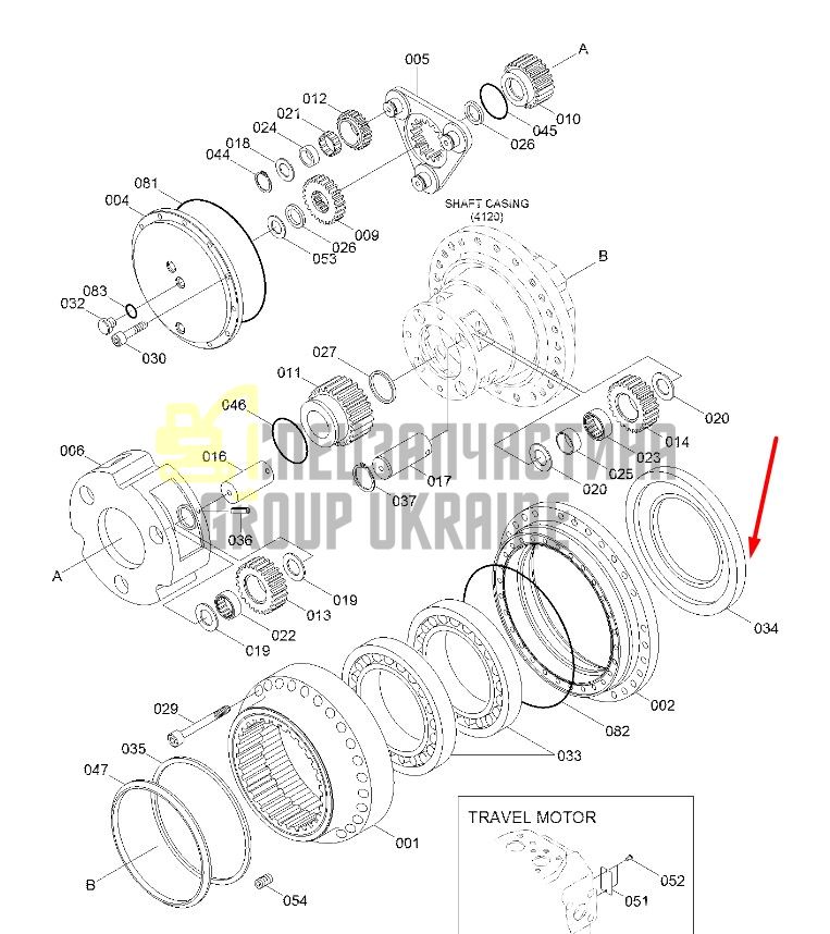Сальник бортового редуктора XKAH-01012 Hyundai R360LC7, R370LC7 даукон, уплотнение