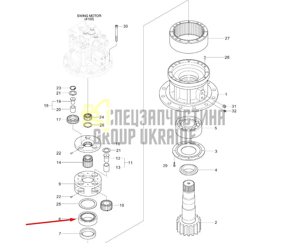 2109-1042 Подшипник Doosan SOLAR 140LC-V
