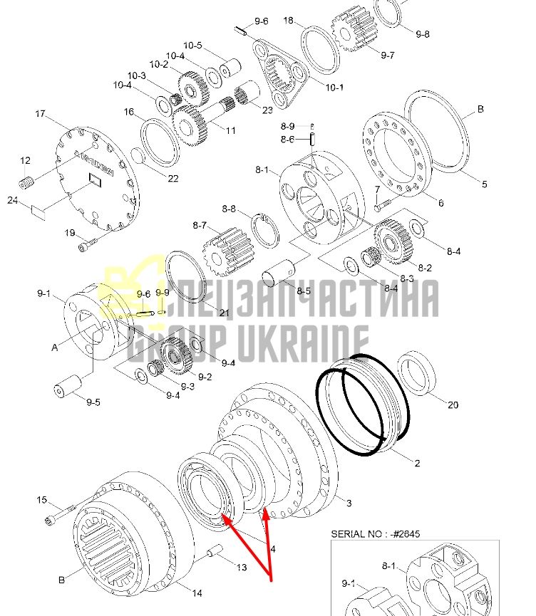 XKAQ-00175 Подшипник редуктора хода Hyundai R250