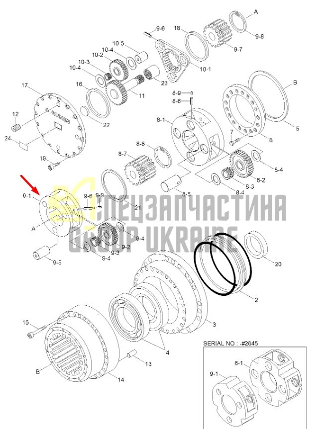 XKAQ-00397 Вторая планетарная передача HYUNDAI R250, R330