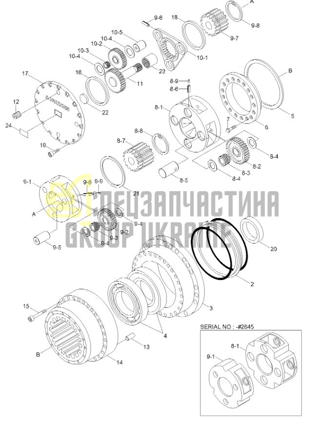 XKAQ-00398 Блок сателлитов в сборе (3-ая ступень) Hyundai R250LC-7, R250LC-9